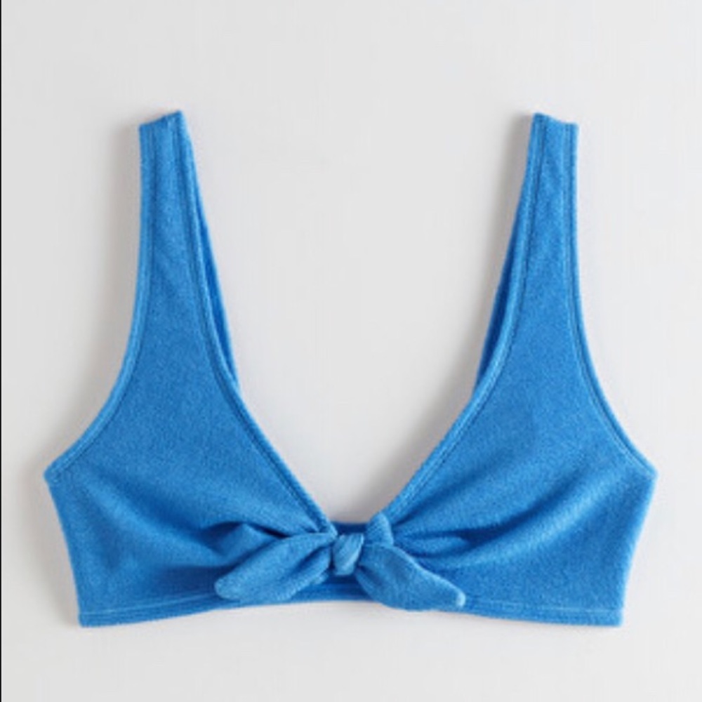 Other Stories Crepe Tie Knot Bikini size 4 blue